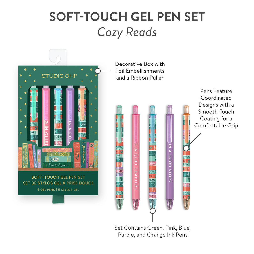 Cozy Reads | Soft-Touch Gel Pen Set