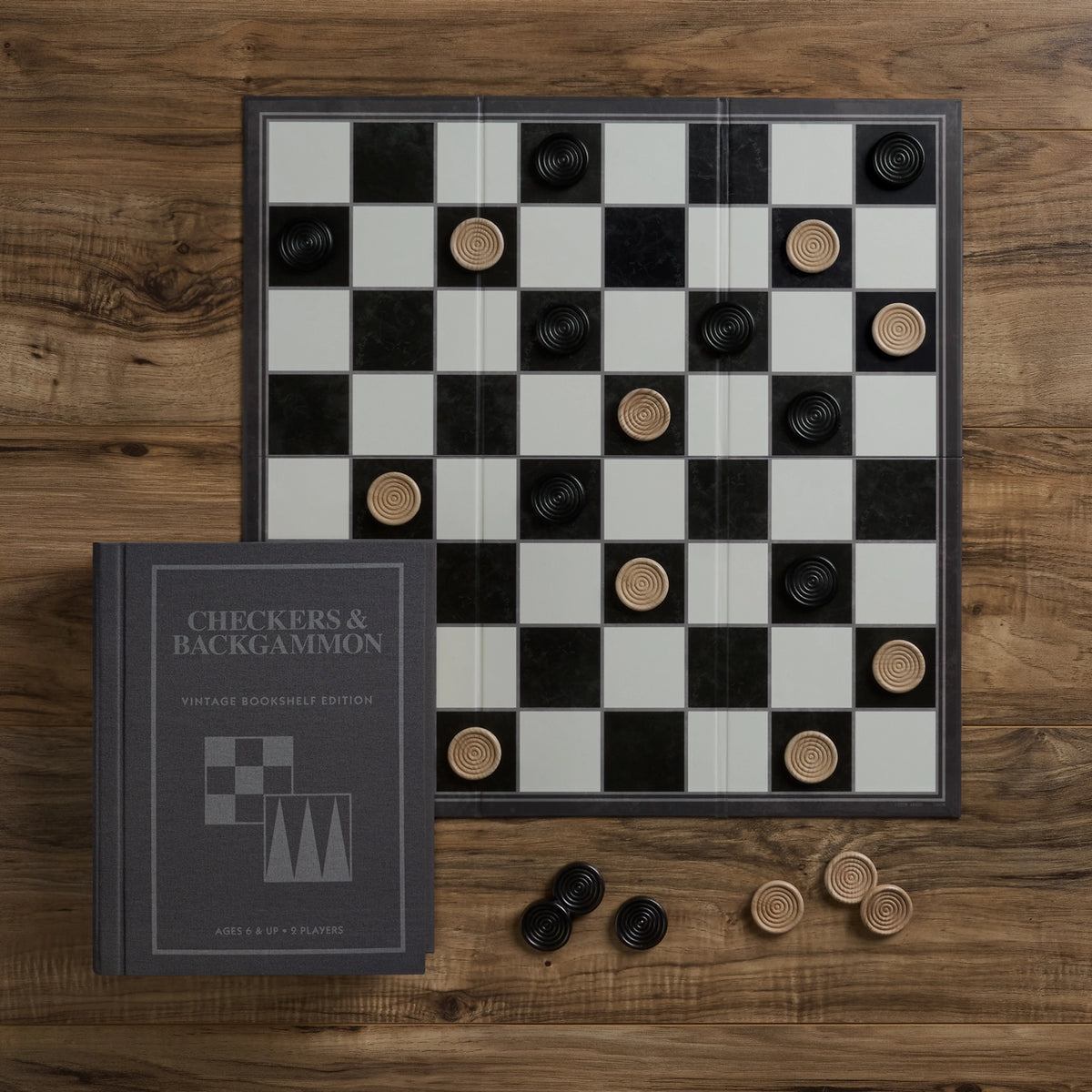 Checkers & Backgammon | Vintage Bookshelf Edition