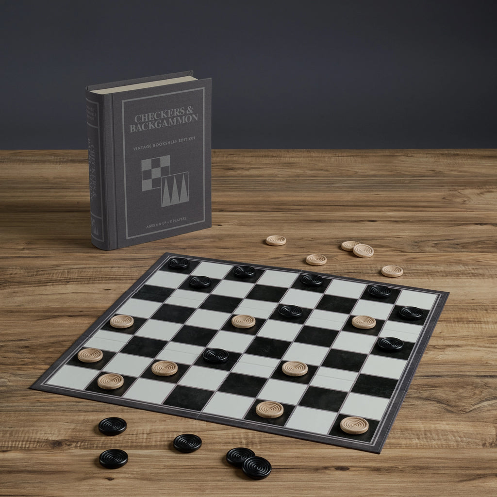 Checkers & Backgammon | Vintage Bookshelf Edition