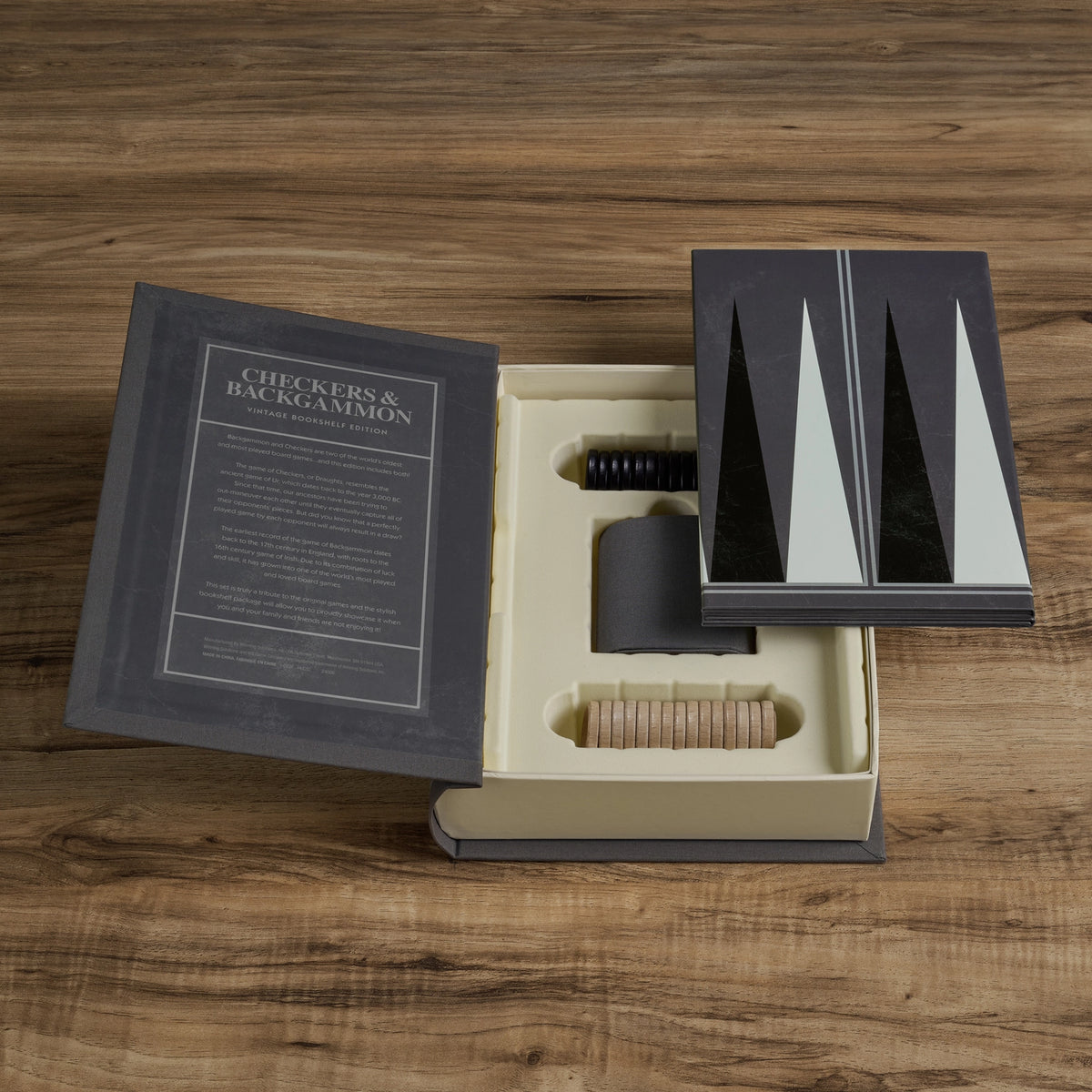 Checkers & Backgammon | Vintage Bookshelf Edition