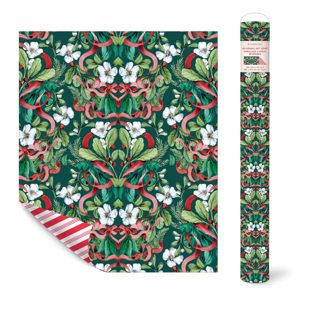 Red Ribbon Christmas | Reversible Gift Wrap