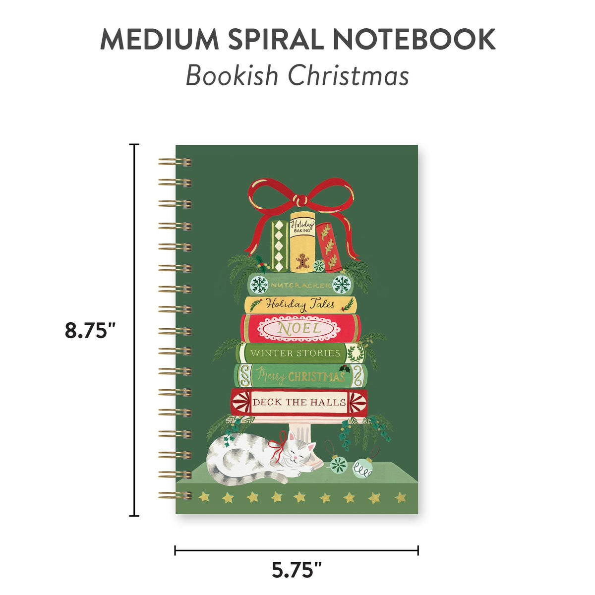 Bookish Christmas | Medium Spiral Notebook