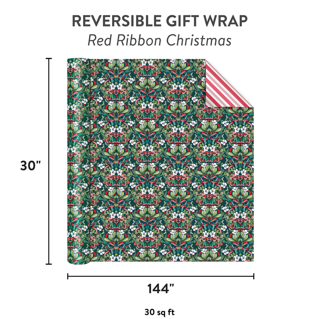 Red Ribbon Christmas | Reversible Gift Wrap