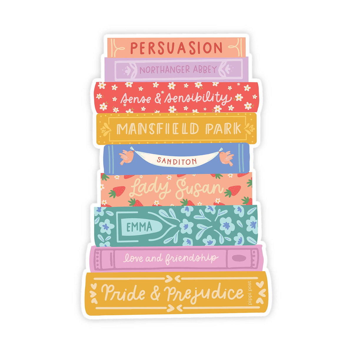 Jane Austen Book Stack | Vinyl Sticker